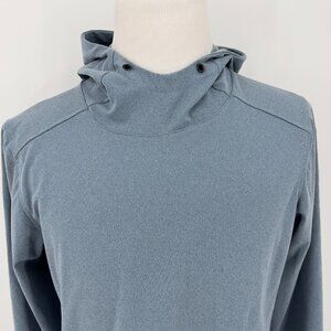 01.ALGO Women's M Medium Performance Hoodie Long Sleeve Blue Pullover 78% Polyes
